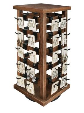 Wood Rotating Jewelry Display Stand Like New